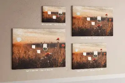 Printed Cork Board Field sunrise