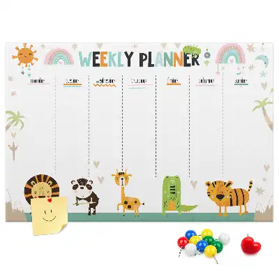 Weekly Printed Cork Memo Board with Animal Design