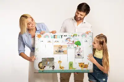 Weekly Printed Cork Memo Board with Animal Design