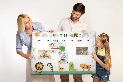 Weekly Printed Cork Memo Board with Animal Design