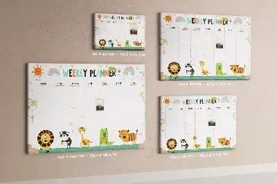 Weekly Printed Cork Memo Board with Animal Design