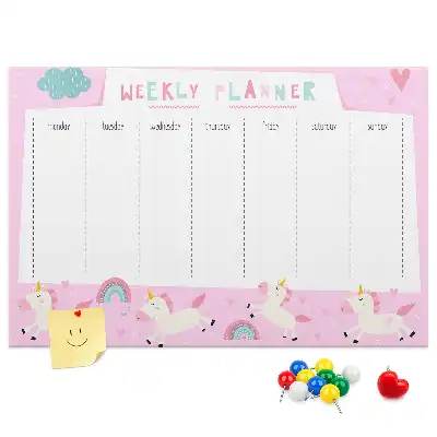 Cork memo board Weekly planner for kids