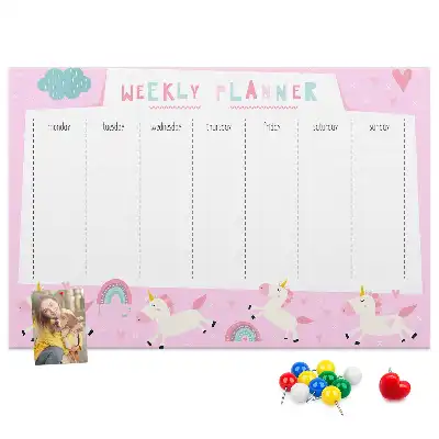 Cork memo board Weekly planner for kids