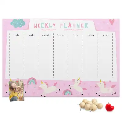 Cork memo board Weekly planner for kids