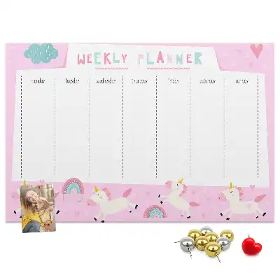 Cork memo board Weekly planner for kids