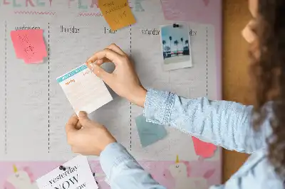 Cork memo board Weekly planner for kids