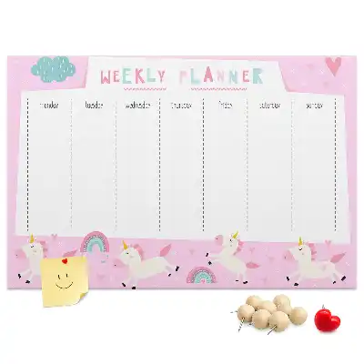 Cork memo board Weekly planner for kids