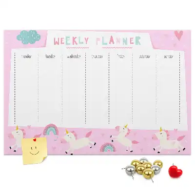 Cork memo board Weekly planner for kids