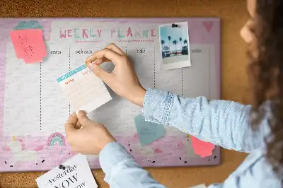 Cork memo board Weekly planner for kids