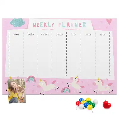 Cork memo board Weekly planner for kids