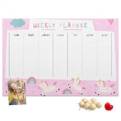 Cork memo board Weekly planner for kids