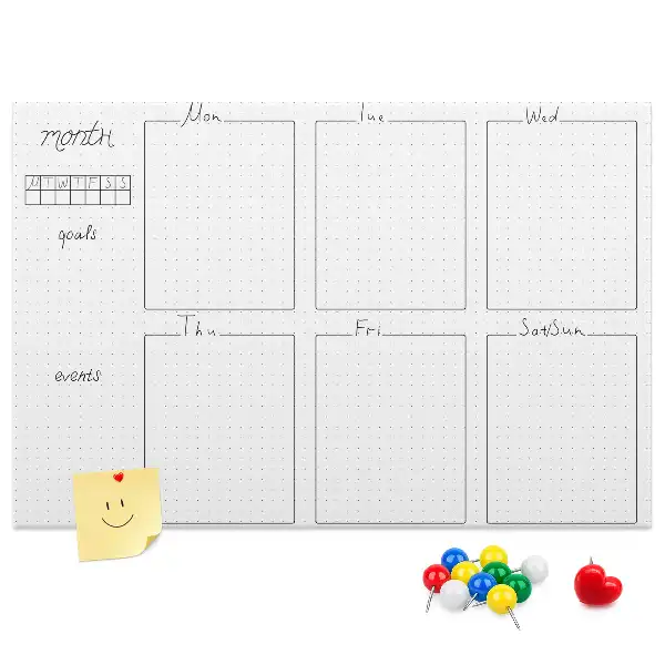 Printed Cork Weekly Planner Board
