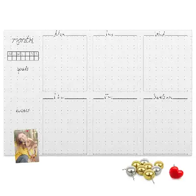 Printed Cork Weekly Planner Board