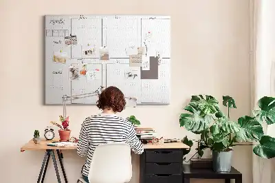 Printed Cork Weekly Planner Board