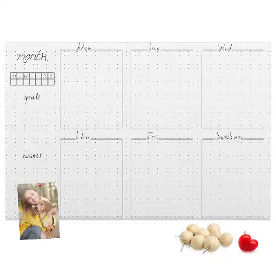 Printed Cork Weekly Planner Board