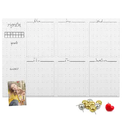 Printed Cork Weekly Planner Board