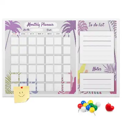 Printed Cork Monthly Planner Memo Board