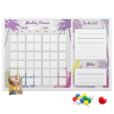 Printed Cork Monthly Planner Memo Board