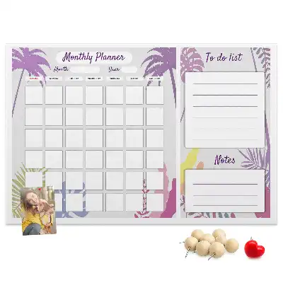 Printed Cork Monthly Planner Memo Board