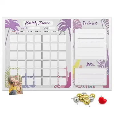 Printed Cork Monthly Planner Memo Board