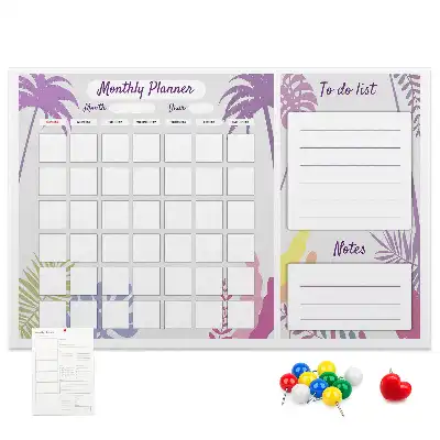 Printed Cork Monthly Planner Memo Board