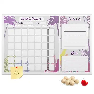 Printed Cork Monthly Planner Memo Board