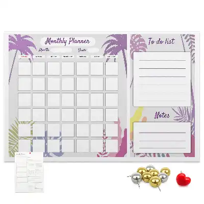 Printed Cork Monthly Planner Memo Board