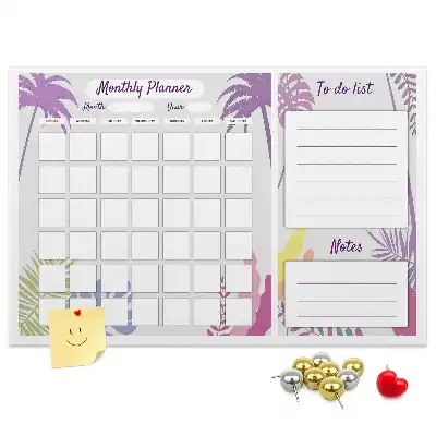 Printed Cork Monthly Planner Memo Board