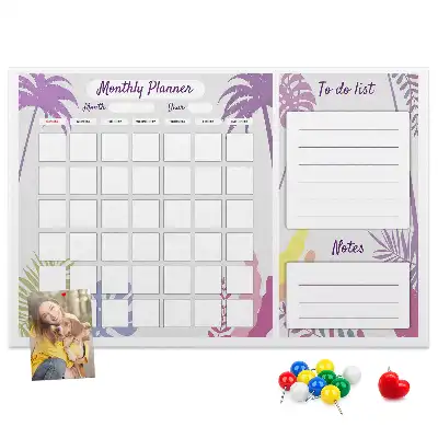 Printed Cork Memo Board Monthly planner