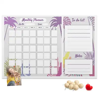 Printed Cork Monthly Planner Memo Board