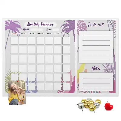 Printed Cork Monthly Planner Memo Board