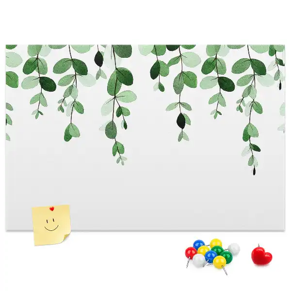 Plant leaves cork memo board