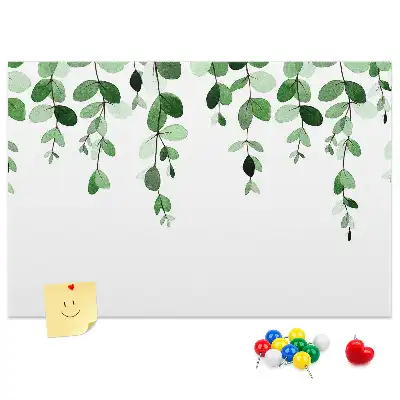 Plant leaves cork memo board