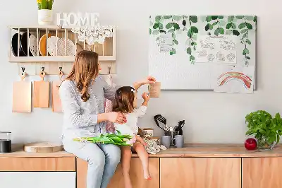 Plant leaves cork memo board