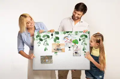 Plant leaves cork memo board