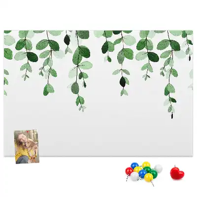 Plant leaves cork memo board