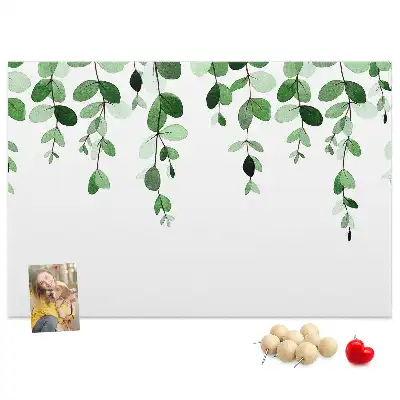 Plant leaves cork memo board