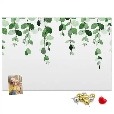 Plant leaves cork memo board