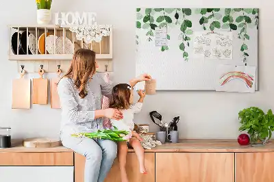 Plant leaves cork memo board