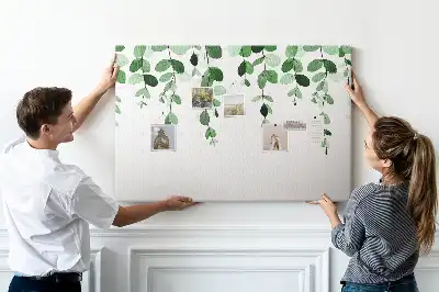 Plant leaves cork memo board