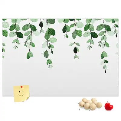 Plant leaves cork memo board
