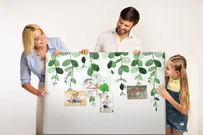 Plant leaves cork memo board