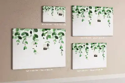 Plant leaves cork memo board