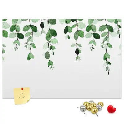 Plant leaves cork memo board