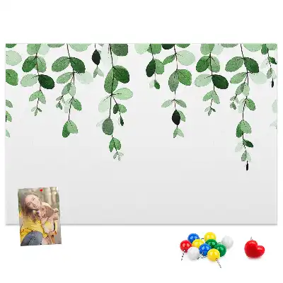 Plant leaves cork memo board