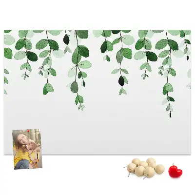 Plant leaves cork memo board