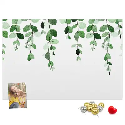 Plant leaves cork memo board