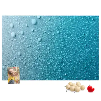 Water Drops Printed Cork Board