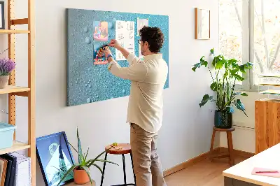 Water Drops Printed Cork Board