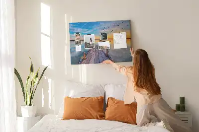 Lake Pier Printed Cork Memo Board